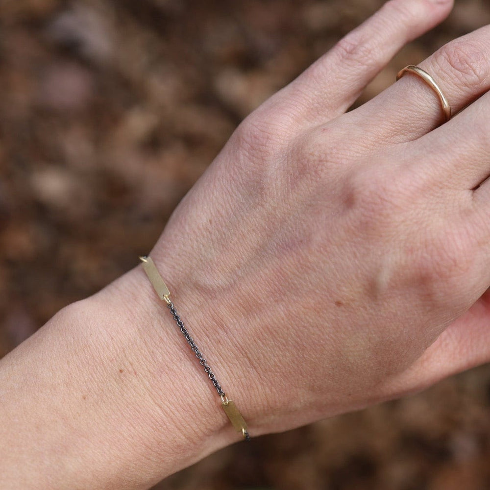 
                  
                    BRC-18K Oxidized Sterling Silver & 18k Gold Morse Bracelet
                  
                