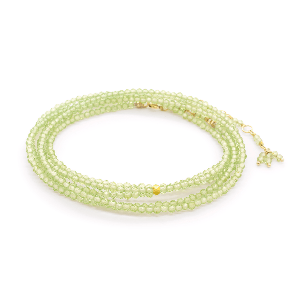 
                      
                        BRC-18K Peridot Wrap Bracelet & Necklace with 18k Gold Hex Bead
                      
                    