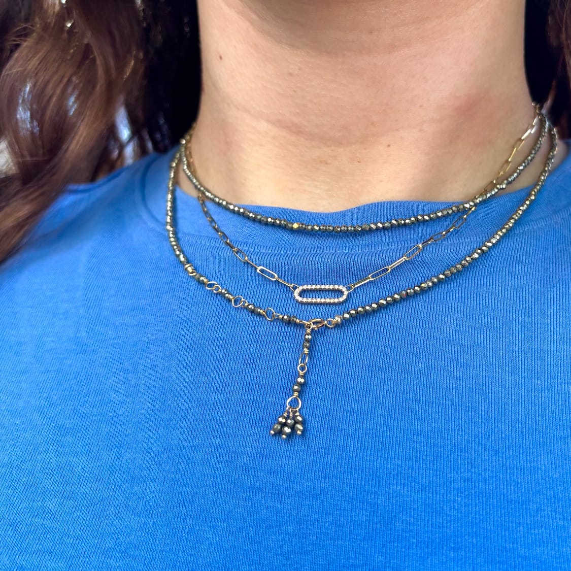 BRC-18K Pyrite Wrap Bracelet & Necklace