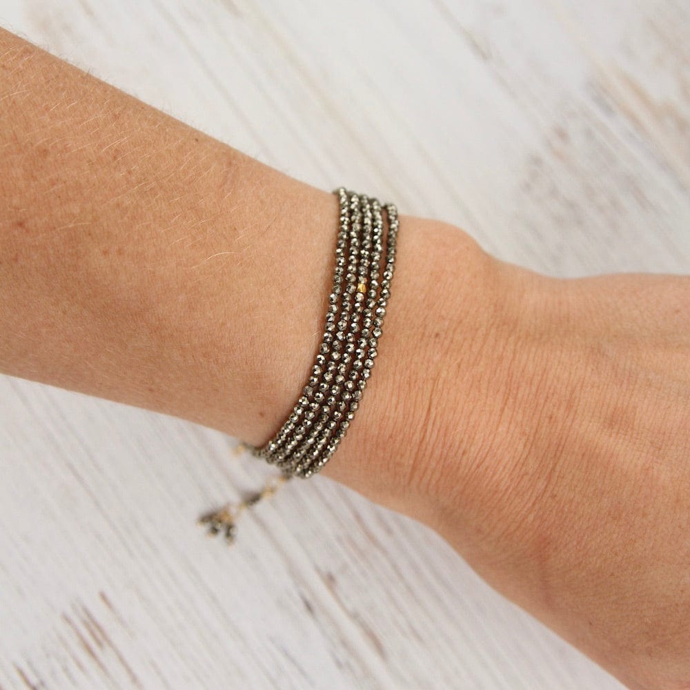 
                      
                        BRC-18K Pyrite Wrap Bracelet & Necklace
                      
                    