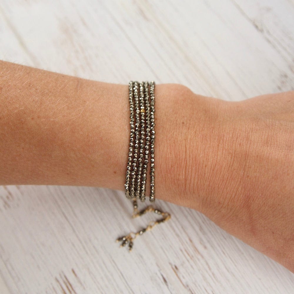 
                  
                    BRC-18K Pyrite Wrap Bracelet & Necklace
                  
                