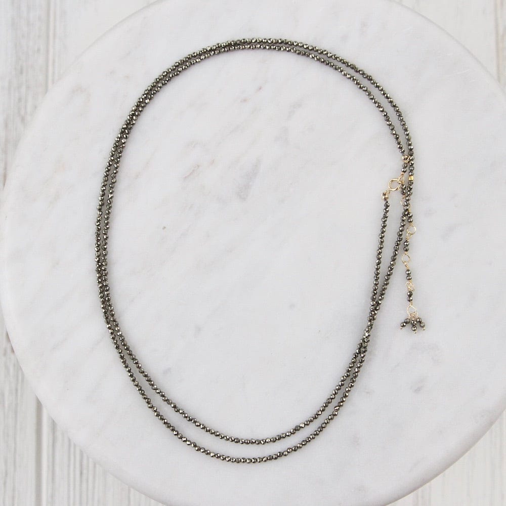 
                      
                        BRC-18K Pyrite Wrap Bracelet & Necklace
                      
                    