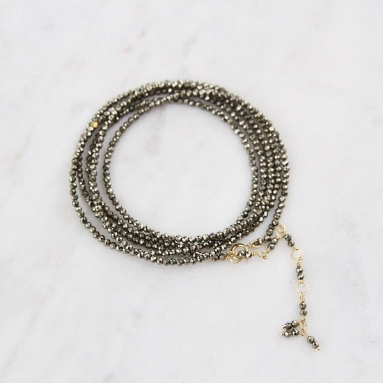 BRC-18K Pyrite Wrap Bracelet & Necklace