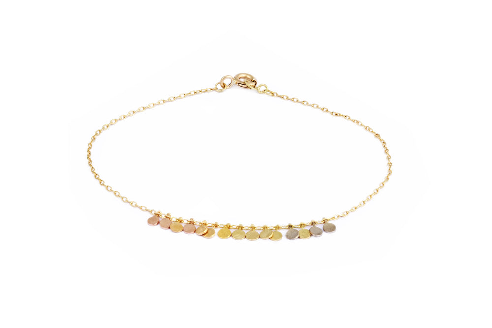 BRC-18K Rainbow Gold Dots Arc Bracelet