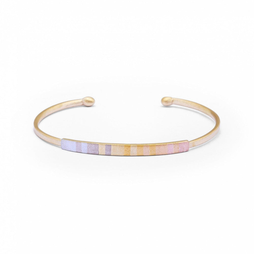 BRC-18K Rainbow Gold Horizon Faceted Cuff