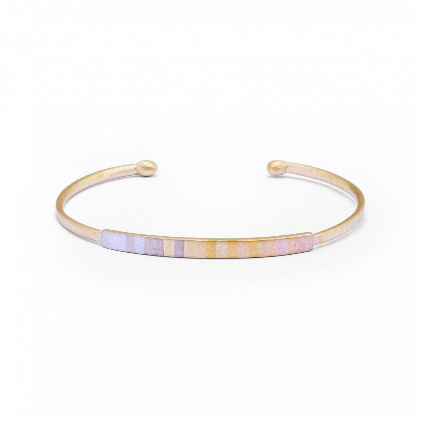 BRC-18K Rainbow Gold Horizon Faceted Cuff