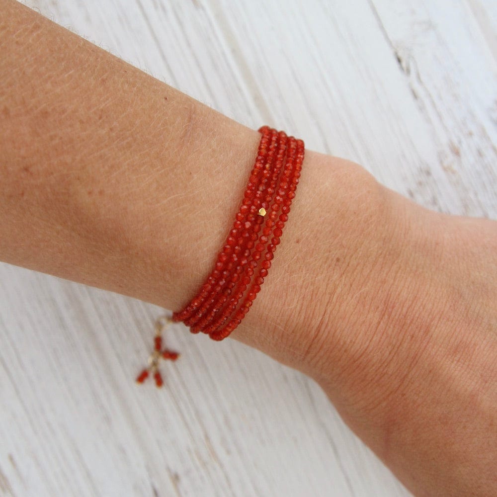 
                      
                        BRC-18K Red Carnelian Wrap Bracelet & Necklace
                      
                    