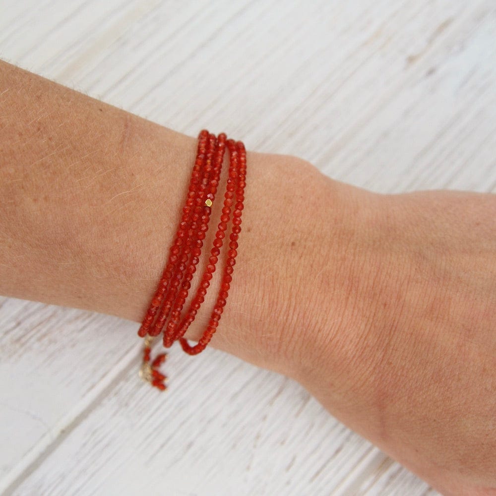 
                      
                        BRC-18K Red Carnelian Wrap Bracelet & Necklace
                      
                    