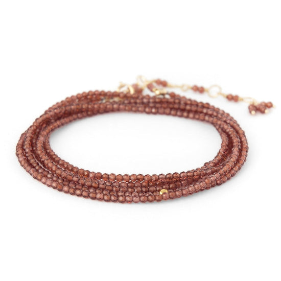 BRC-18K Red Garnet Wrap Bracelet & Necklace