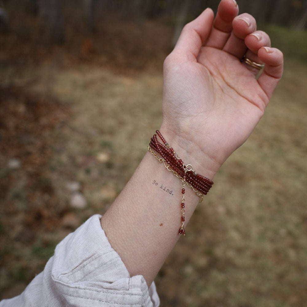 
                      
                        BRC-18K Red Garnet Wrap Bracelet & Necklace
                      
                    