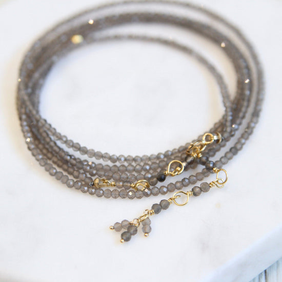 BRC-18K Slate Moonstone Wrap Bracelet & Necklace