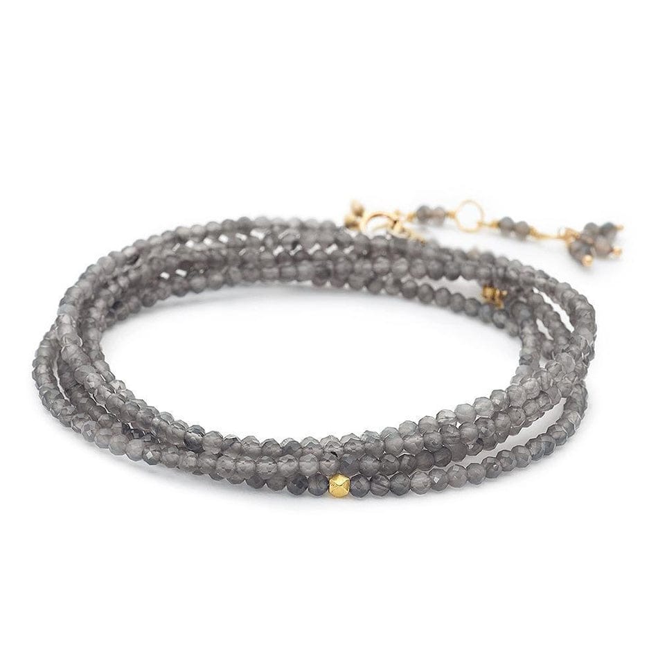 BRC-18K Slate Moonstone Wrap Bracelet & Necklace