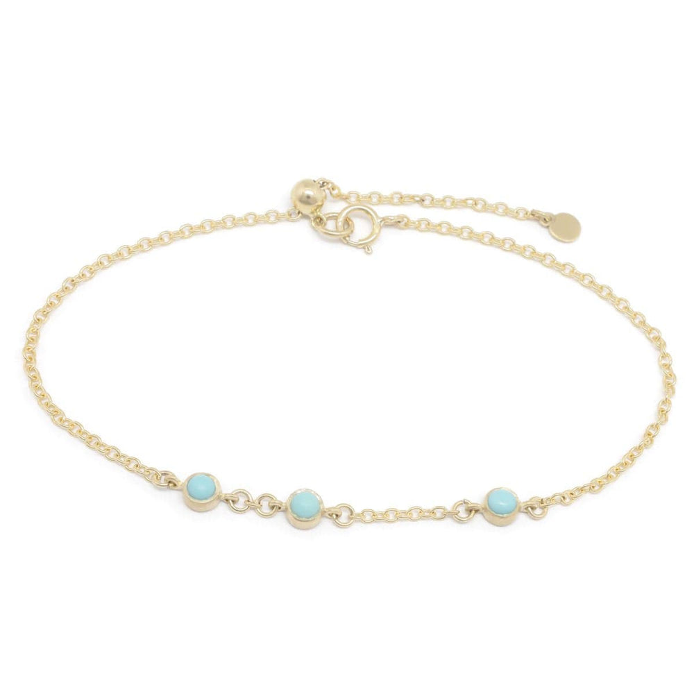 
                  
                    BRC-18K Trio Gemstone Bracelet ~ Turquoise
                  
                