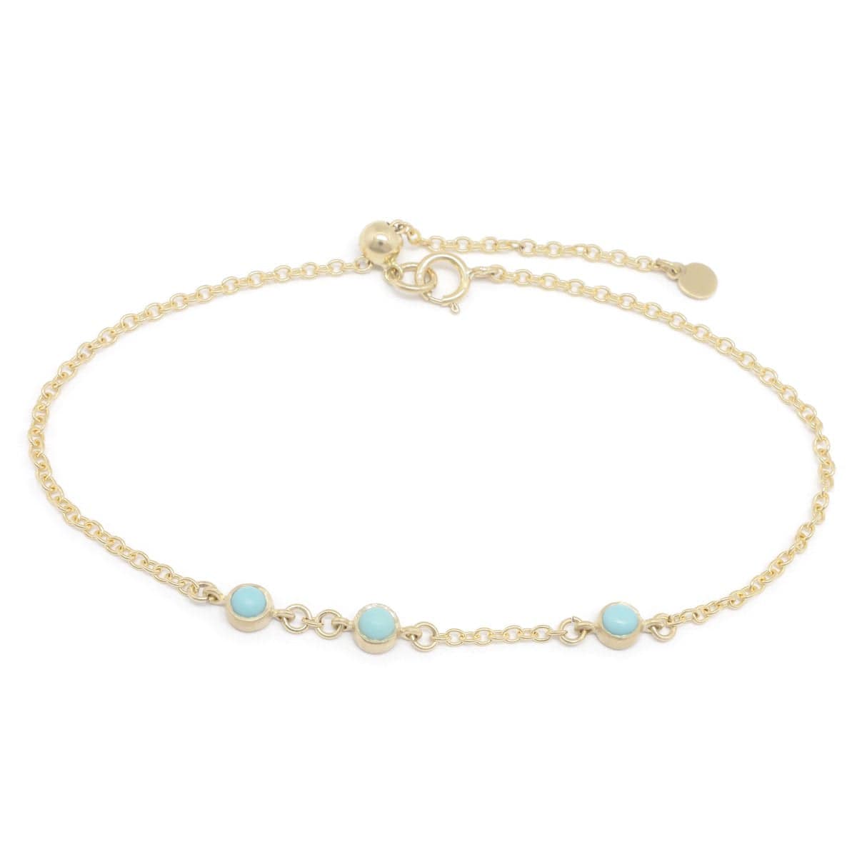 BRC-18K Trio Gemstone Bracelet ~ Turquoise