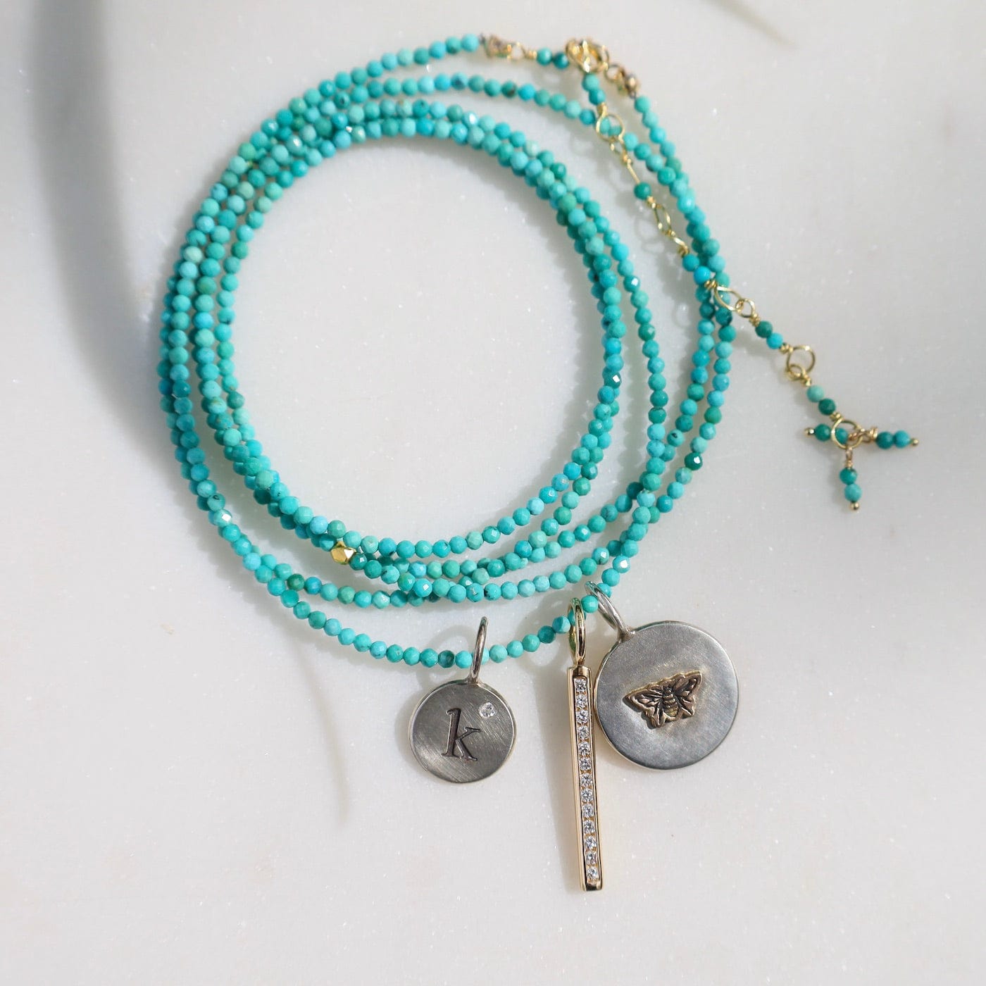 BRC-18K Turquoise Wrap Bracelet & Necklace