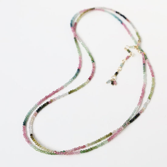 Load image into Gallery viewer, BRC-18K Watermelon Tourmaline Wrap Bracelet &amp;amp; Necklace
