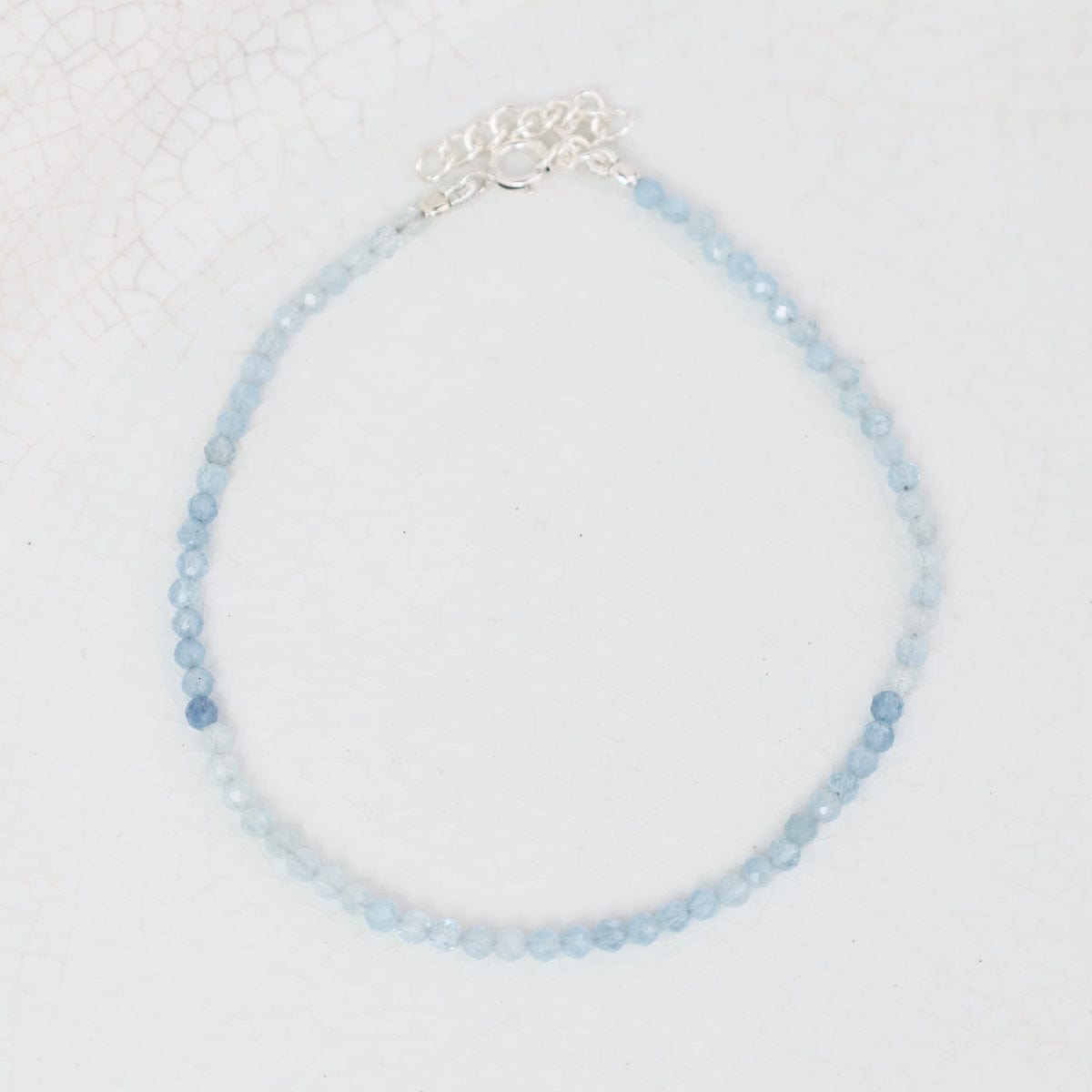 BRC 2.5mm Simple Stone Bracelet 7-8" - Blue Aquamarine