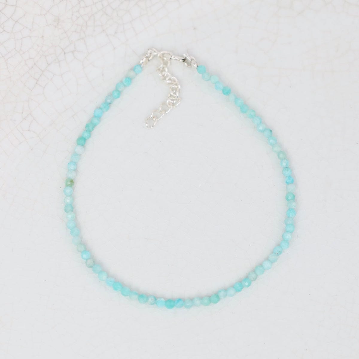 BRC 2mm Simple Stone Bracelet 7-8" - Blue Opal
