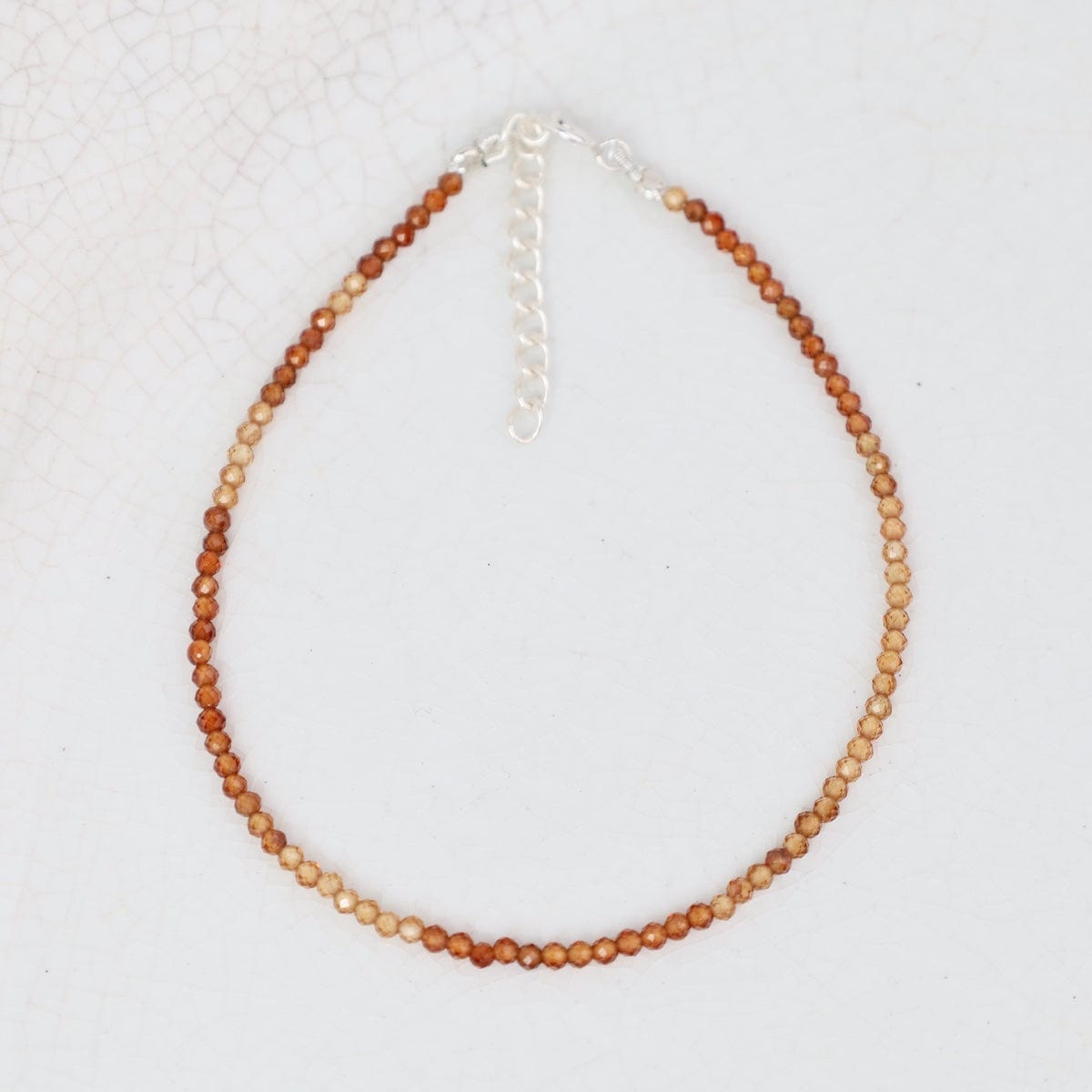 BRC 2mm Simple Stone Bracelet 7-8" - Ombre Hessonite