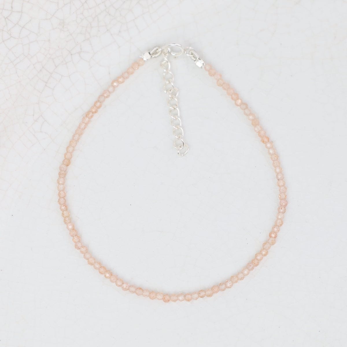 BRC 2mm Simple Stone Bracelet 7-8" - Peach Moonstone