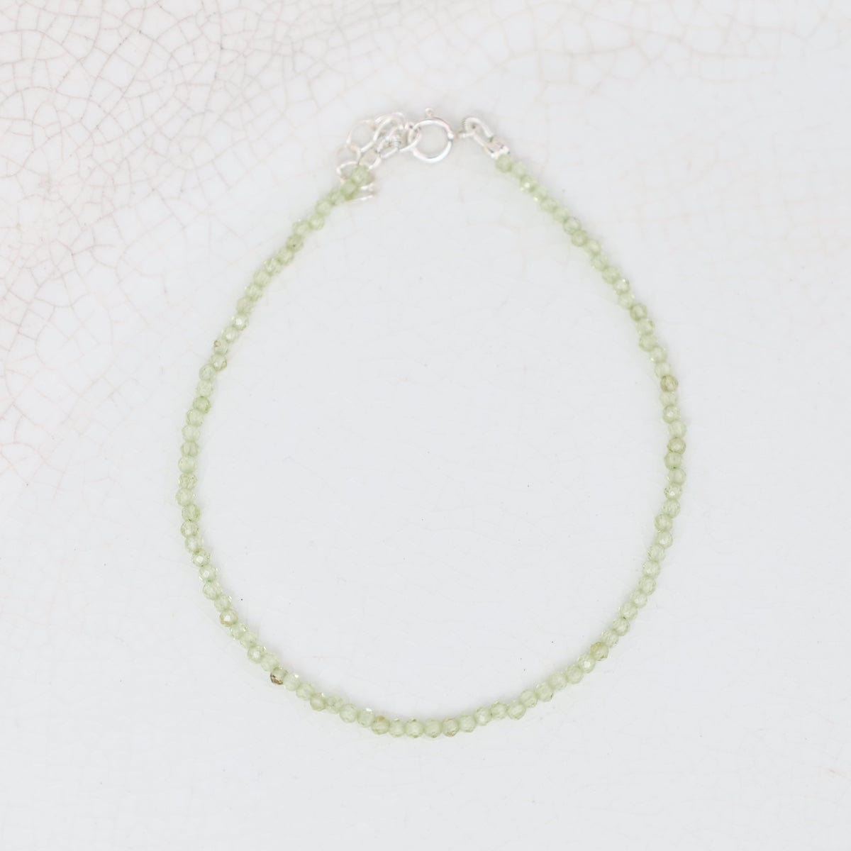 BRC 2mm Simple Stone Bracelet 7-8" - Peridot