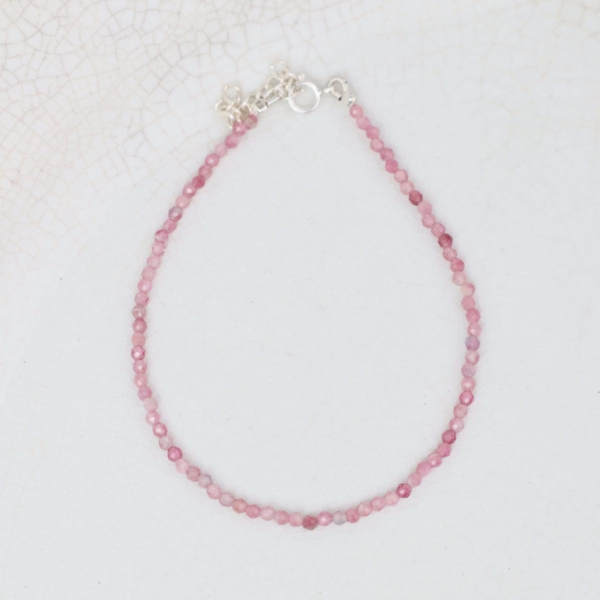 BRC 2mm Simple Stone Bracelet 7-8" - Pink Tourmaline