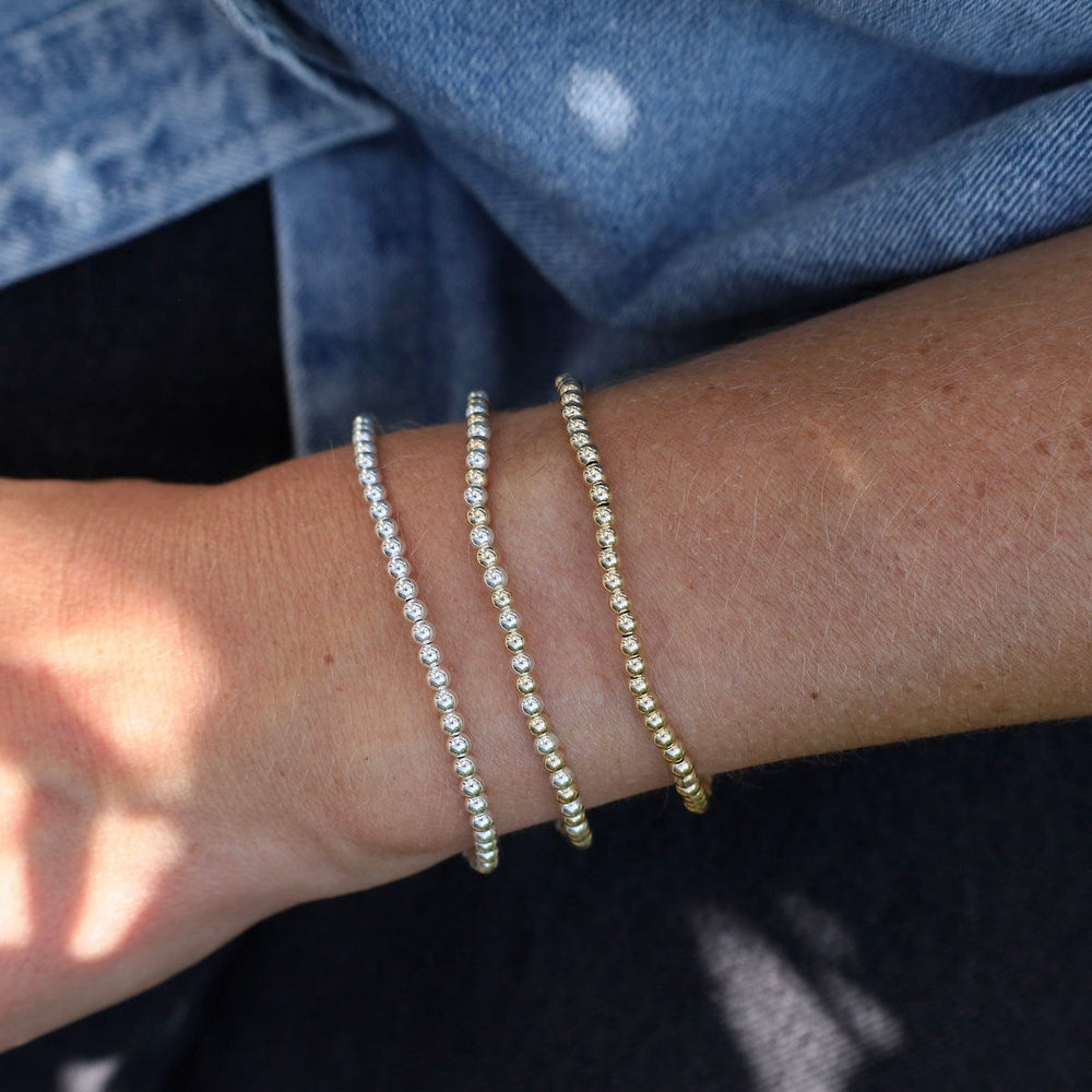 BRC 3mm Classic Ball Bracelet in Silver, Gold, or Two Tone