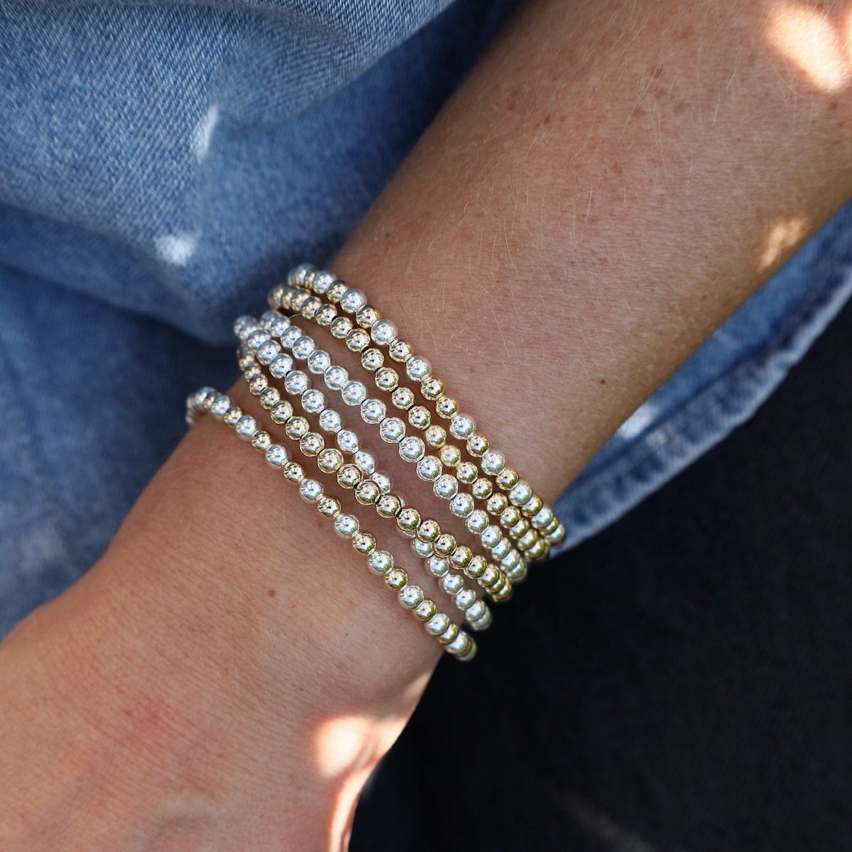 BRC 4mm Classic Ball Bracelet in Silver, Gold, or Two Tone