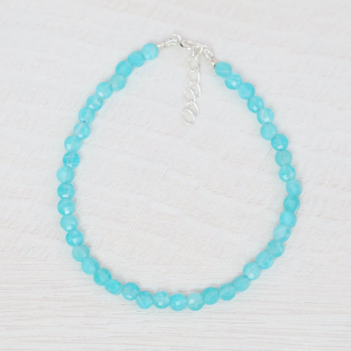 BRC 4mm Coin Simple Stone Bracelet 7-8" - Blue Chalced