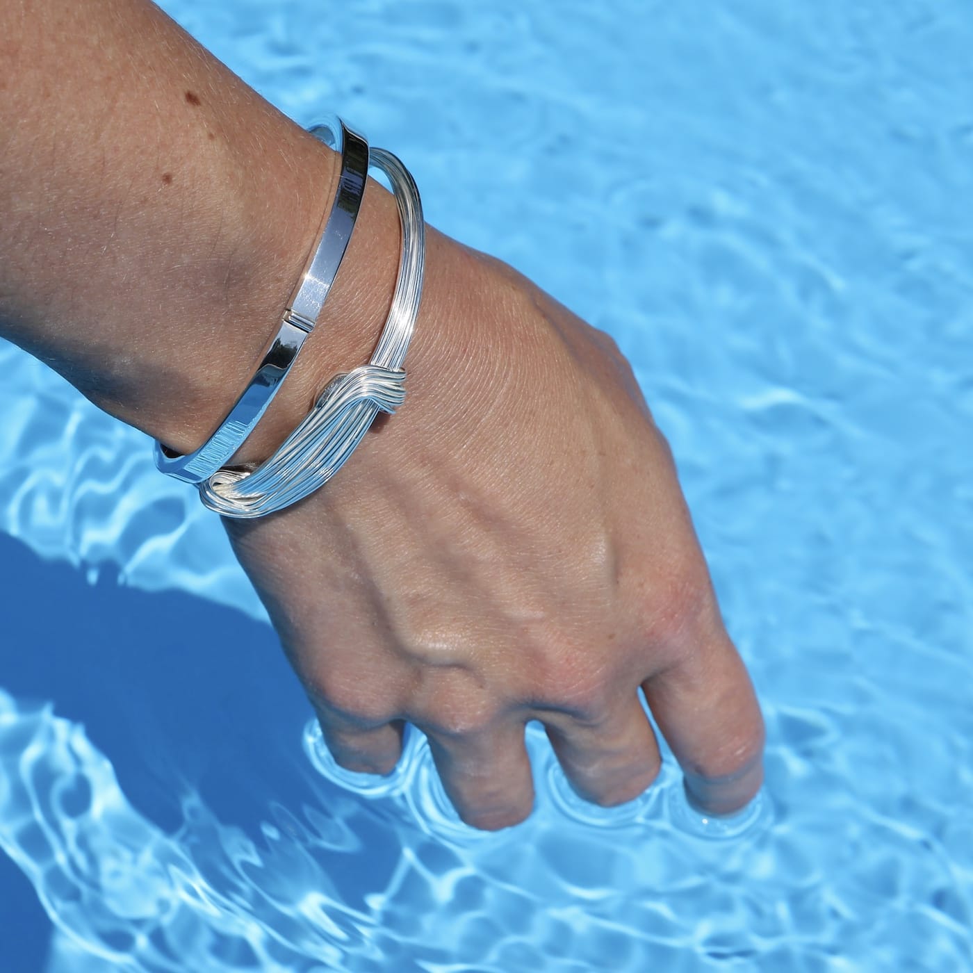 BRC 5mm Sterling Silver Hinged Bangle Bracelet