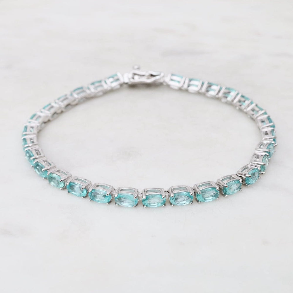 BRC 7.5" 3x5mm Oval Blue Apatite Tennis Bracelet