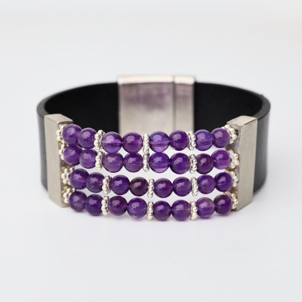 
                  
                    BRC Amethyst Black Leather Bracelet
                  
                