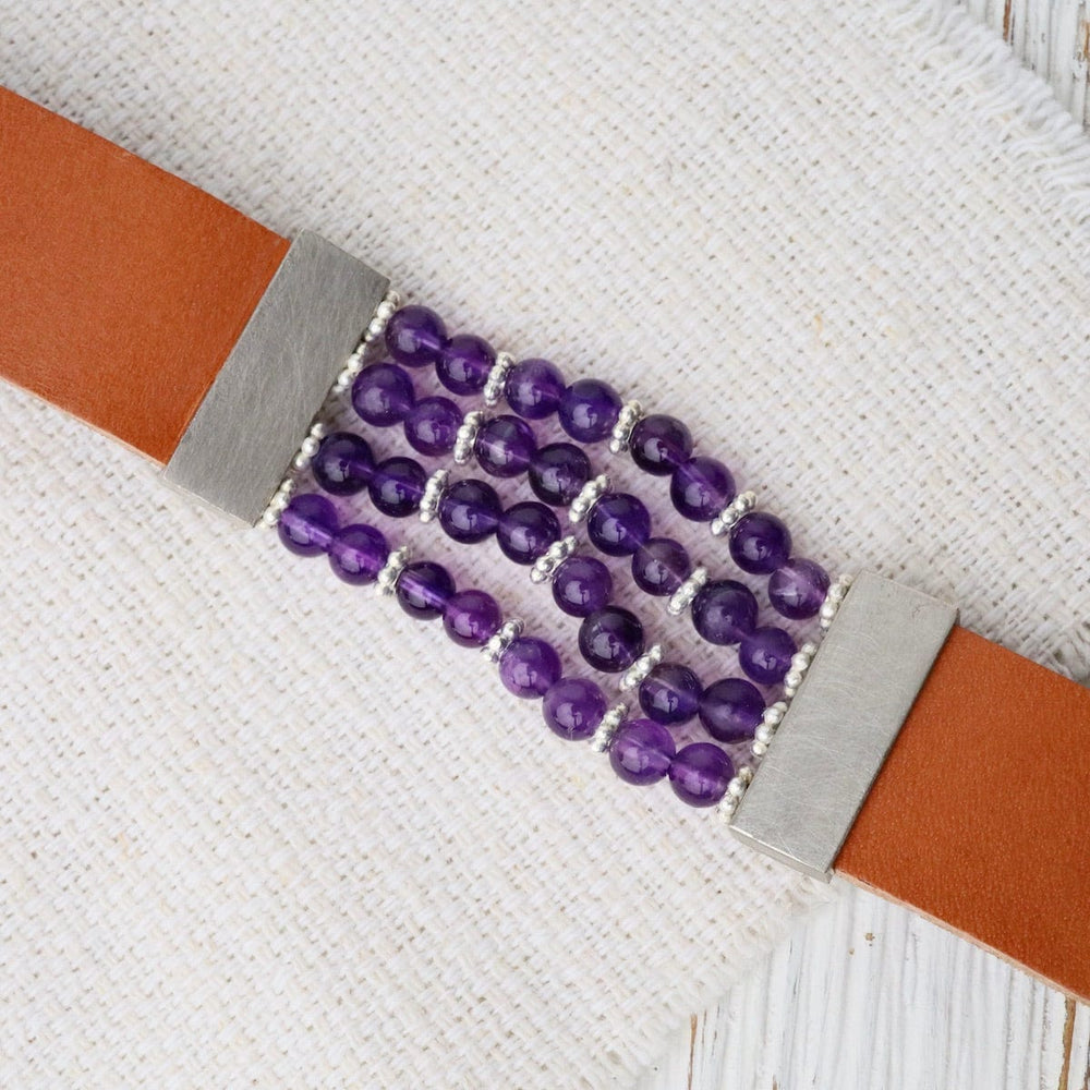 
                      
                        BRC Amethyst Brown Leather Bracelet
                      
                    