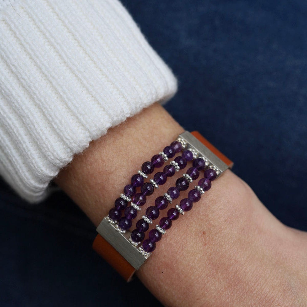 
                      
                        BRC Amethyst Brown Leather Bracelet
                      
                    