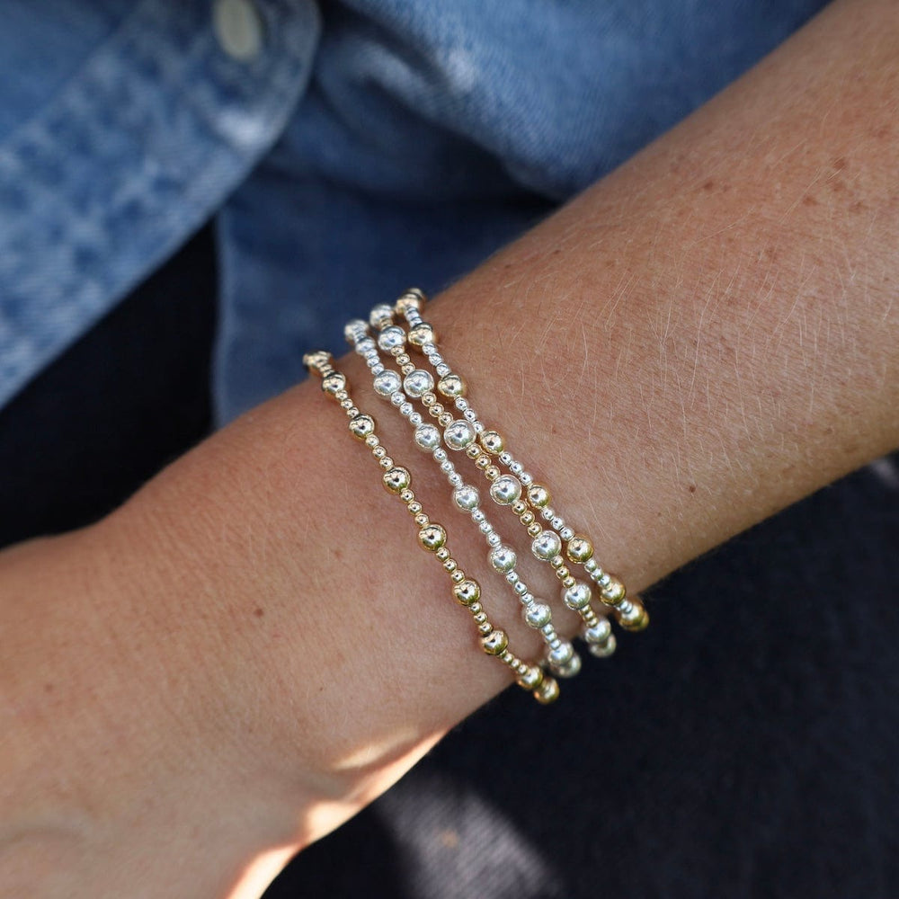 BRC Angelina Bead Bracelet in Gold, Silver, or Mixed