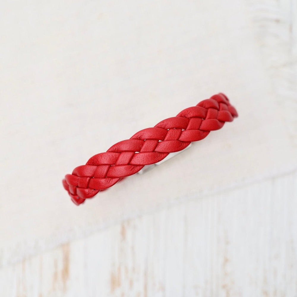 BRC Apollo Braided Red Leather Bracelet