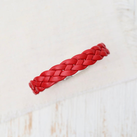 BRC Apollo Braided Red Leather Bracelet