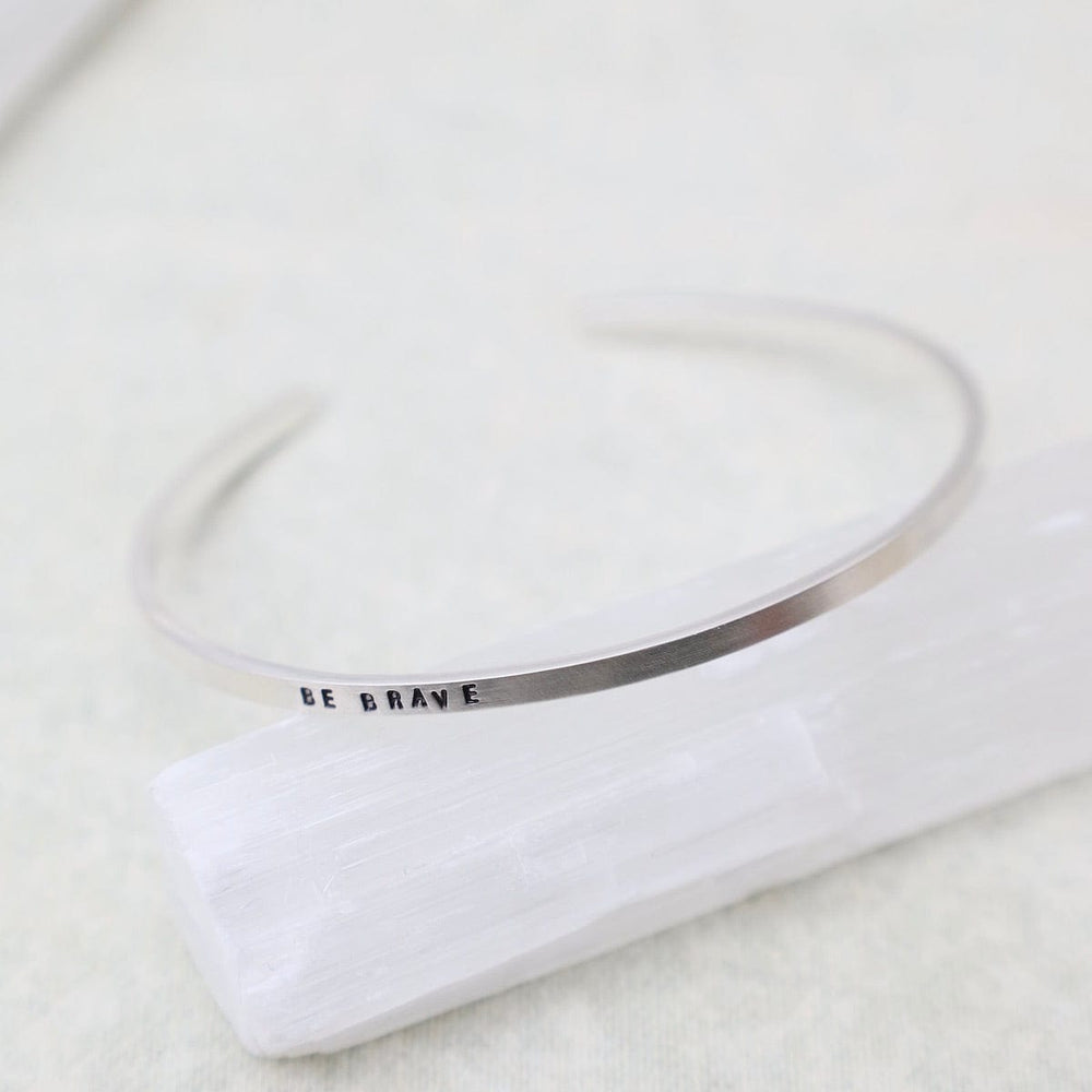 BRC Be Brave Stamped Sterling Silver Cuff Bracelet