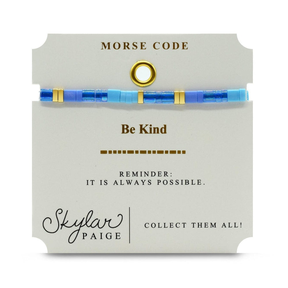 BRC Be Kind - Morse Code Tila Beaded Bracelet