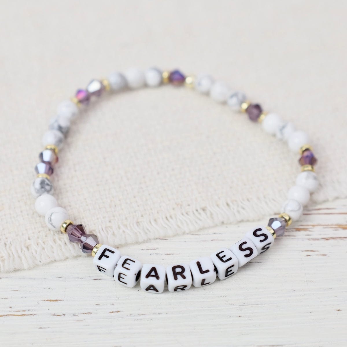 BRC Beaded Words Stretch Bracelets - Fearless