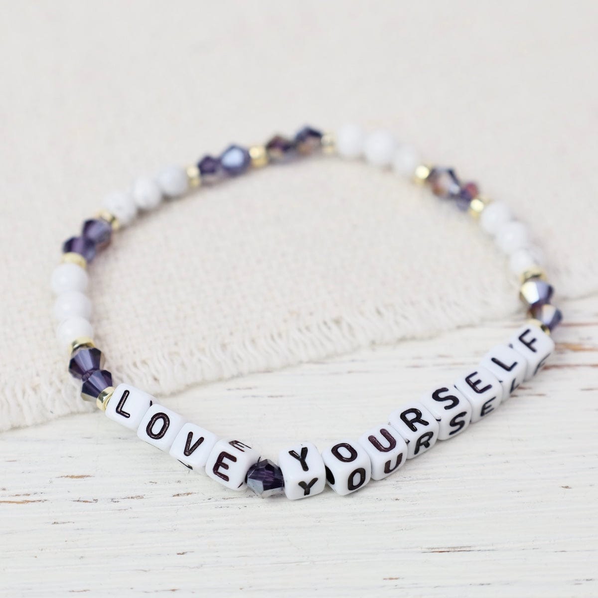 BRC Beaded Words Stretch Bracelets -  Love Yourself