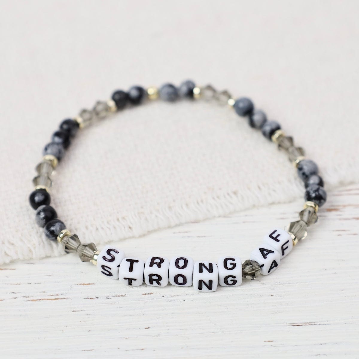 BRC Beaded Words Stretch Bracelets -  Strong AF