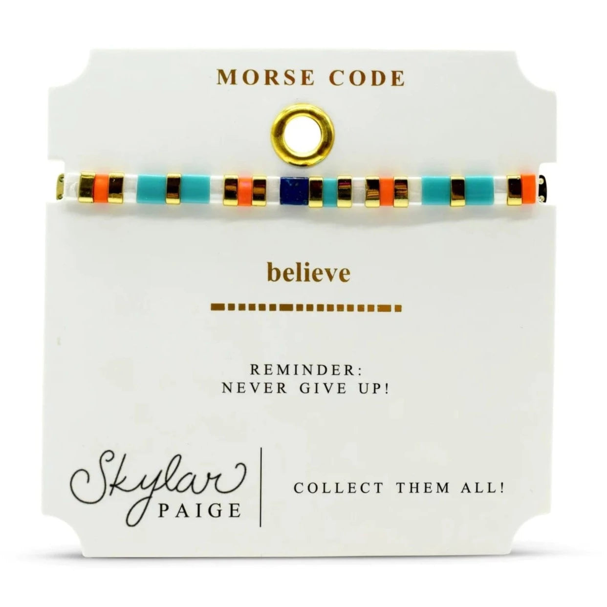 BRC Believe - Morse Code Tila Beaded Bracelet