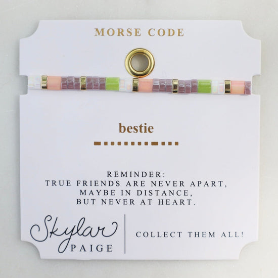BRC Bestie - Morse Code Tila Beaded Bracelet