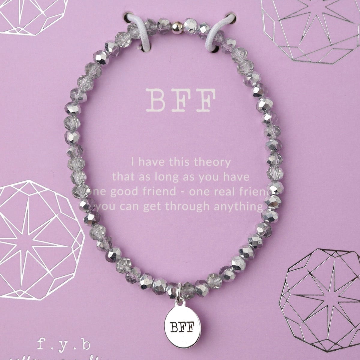 BRC BFF - Stretchy Silver Crystal Bracelet