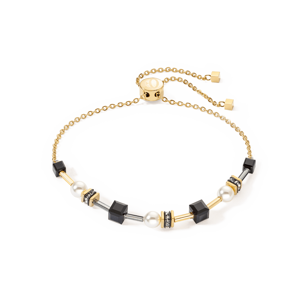 BRC Black Gold Cubes & Pearls Bracelet