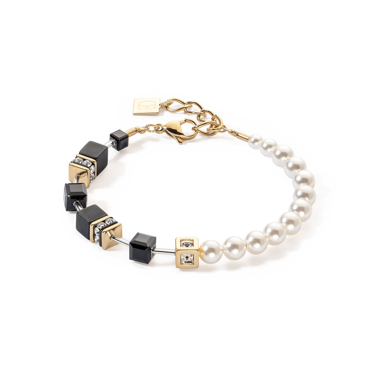 BRC Black & Gold GeoCube Pearl Bracelet