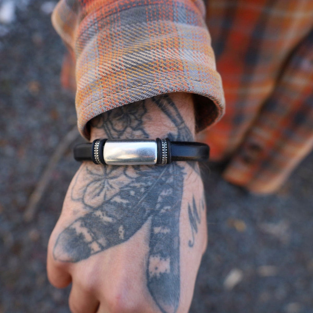 BRC Black Titan Leather Bracelet