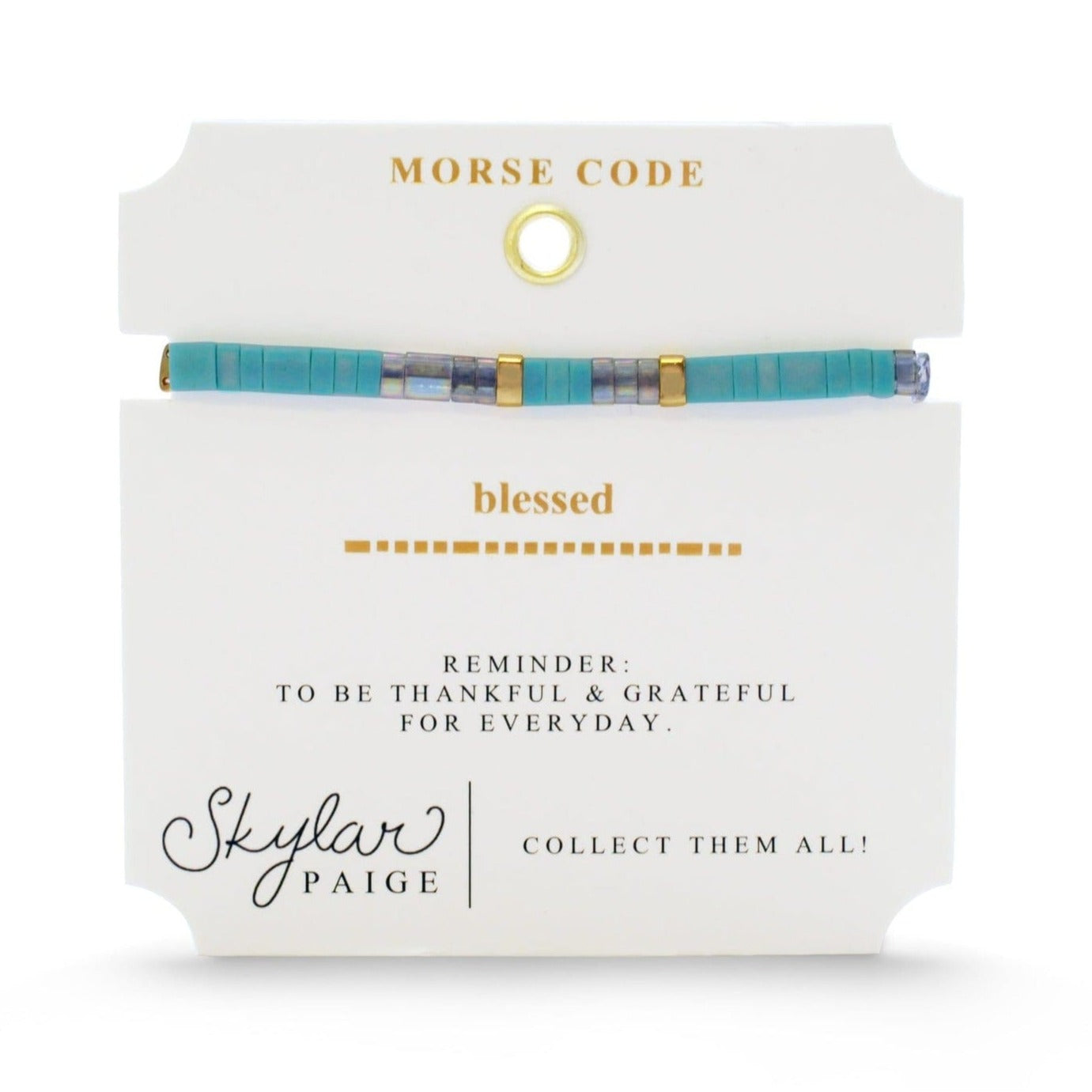 BRC Blessed - Morse Code Tila Beaded Bracelet