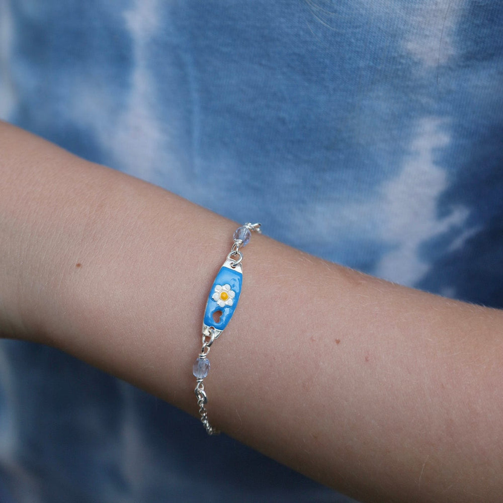 BRC Blue Enamel Child's ID Bracelet